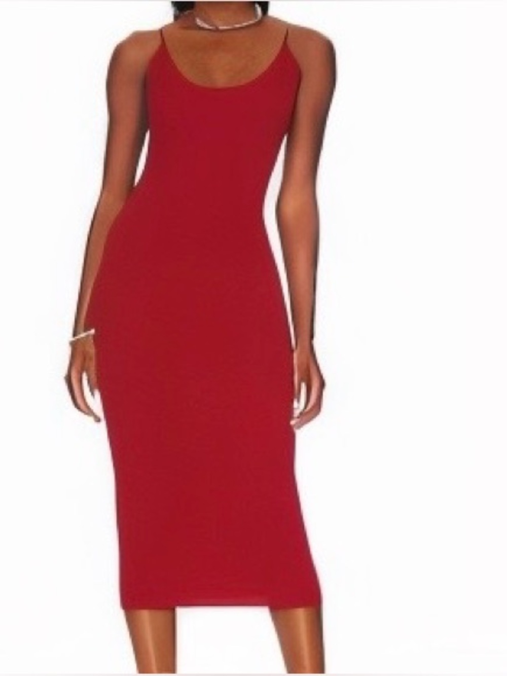 Burnt Orange Spaghetti Strap Midi Dress Large NWT